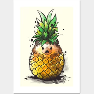 Pineapple hedgehog Posters and Art